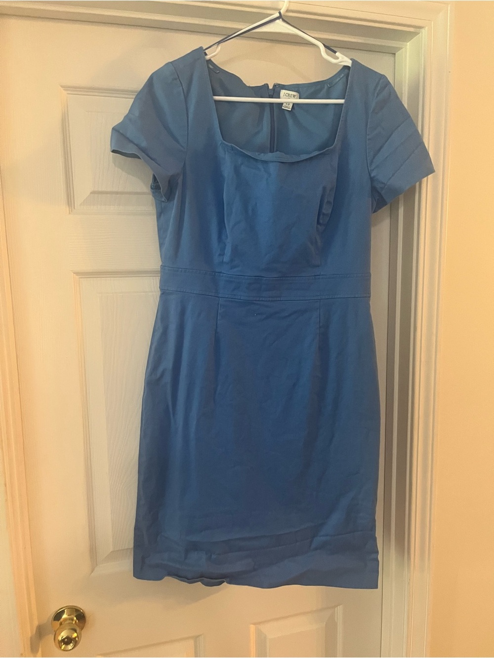 J. Crew Blue Short Sleeve Sheath Dress